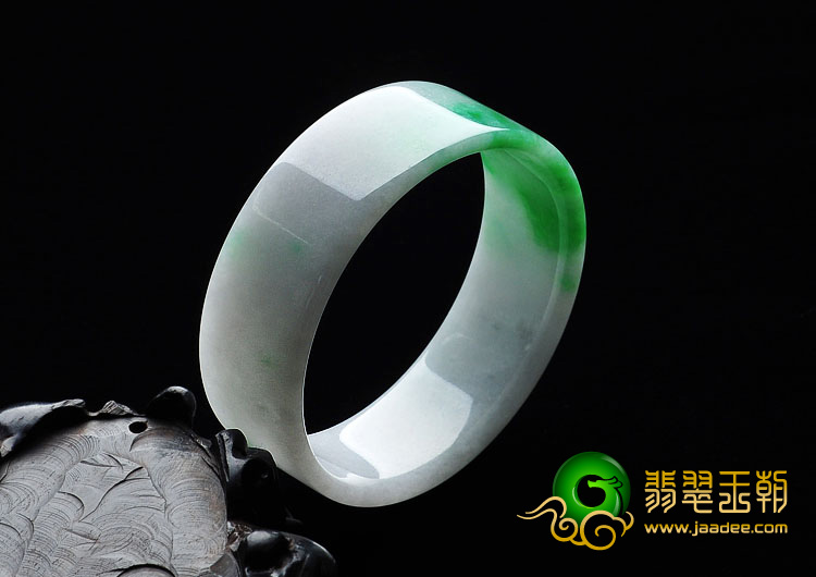 糯冰种飘翠缅甸翡翠A货平安镯