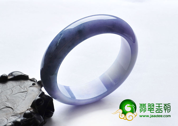 糯冰种紫罗兰飘花缅甸翡翠A货手镯（58.9mm）