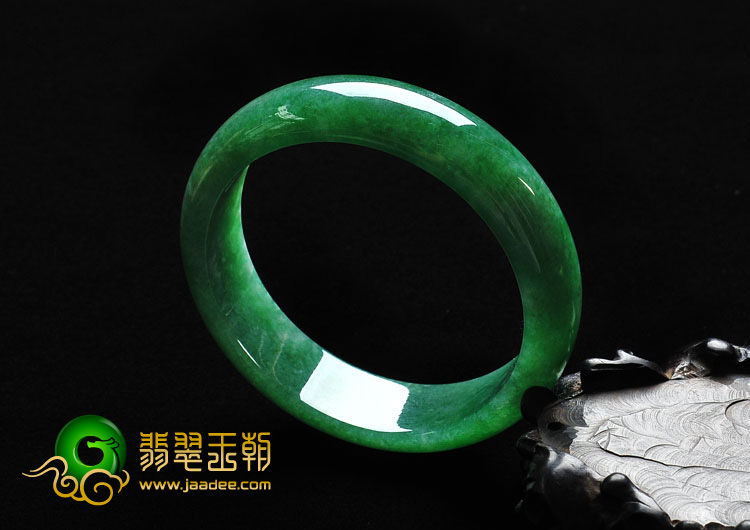 糯冰种阳绿满绿缅甸翡翠A货手镯（58.3mm）