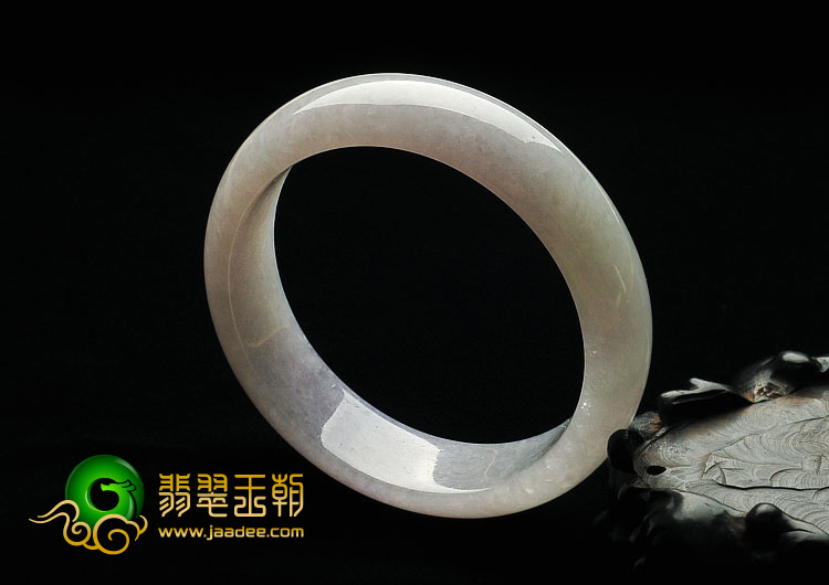 糯冰种淡紫罗兰缅甸翡翠A货手镯（56.9mm）