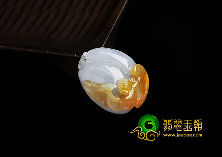 糯冰种紫罗兰黄翡缅甸翡翠A货福禄双临挂件