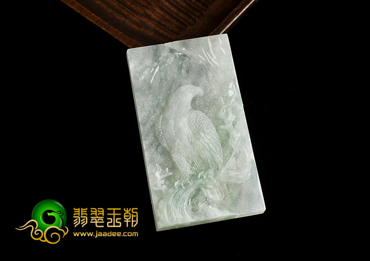 冰种晴水缅甸翡翠A货英明神武挂件