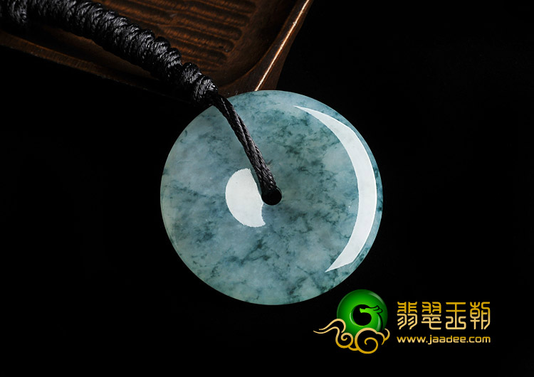 冰种飘花缅甸翡翠A货平安扣挂件