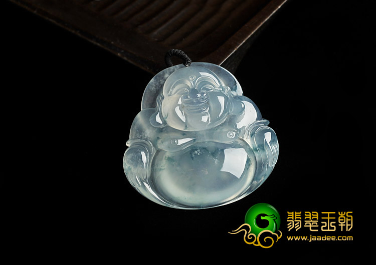 冰种晴水飘花缅甸翡翠A货玉佛挂件