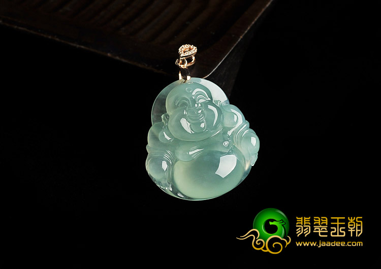 冰种晴水缅甸翡翠A货玉佛挂件