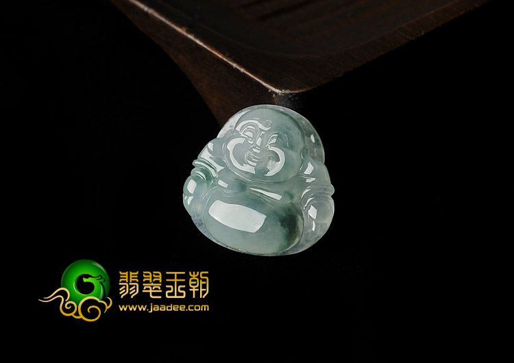 冰种飘花缅甸翡翠A货玉佛挂件