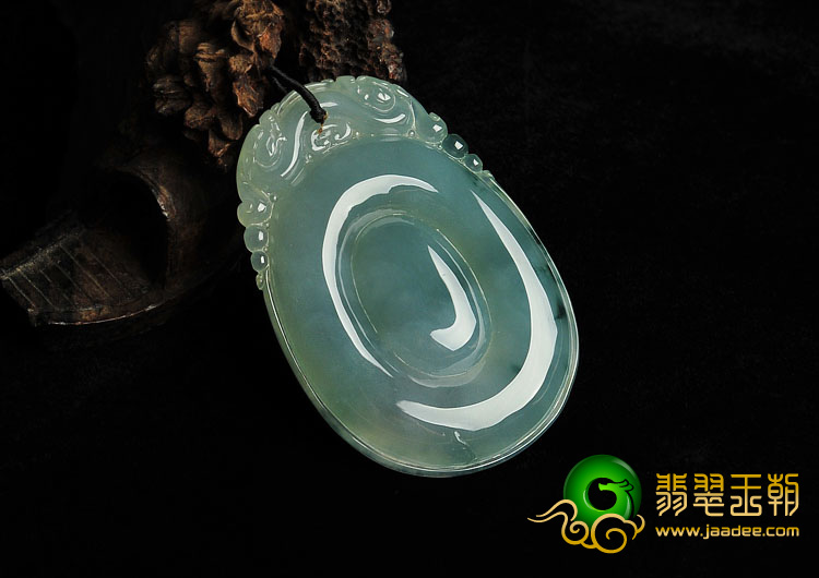 冰种飘花缅甸翡翠A货福在眼前挂件