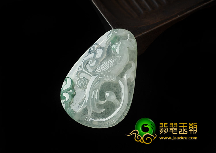 冰种飘花缅甸翡翠A货英明神武挂件