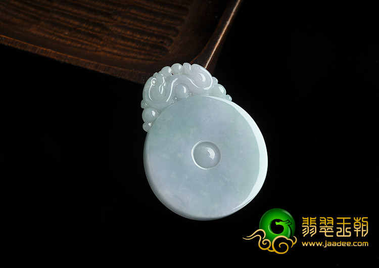 糯冰种淡紫罗兰缅甸翡翠A货平安符挂件