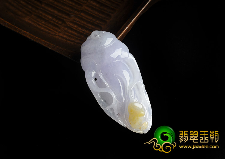 糯冰种紫罗兰黄翡缅甸翡翠A货人生如意挂件