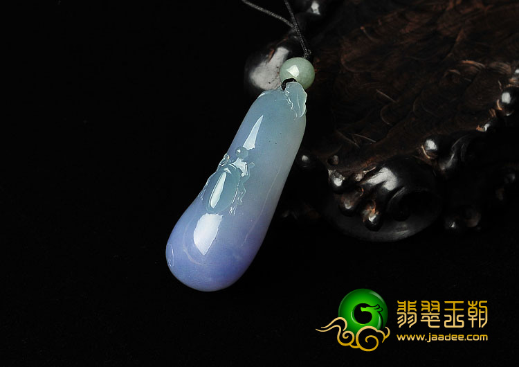 冰种春带彩缅甸翡翠A货富甲天下挂件