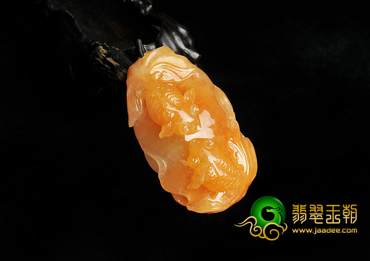 糯冰种红黄翡缅甸翡翠A货金玉满堂挂件