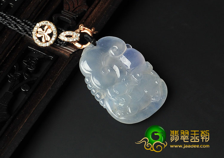冰种淡紫罗兰缅甸翡翠A货如意挂件