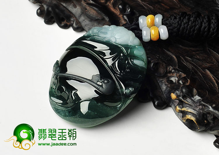 冰种油青缅甸翡翠a货渔翁得利挂件