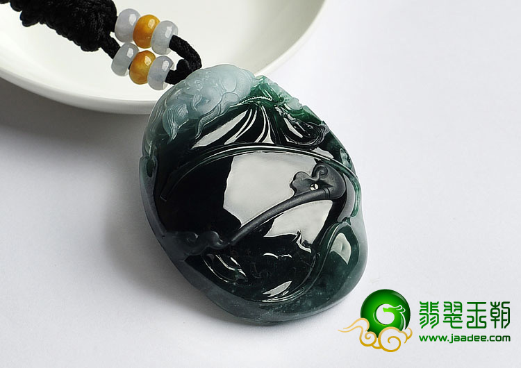 冰种油青缅甸翡翠A货渔翁得利挂件