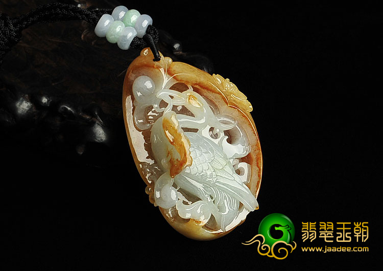 糯冰种黄翡缅甸翡翠A货一路连科挂件