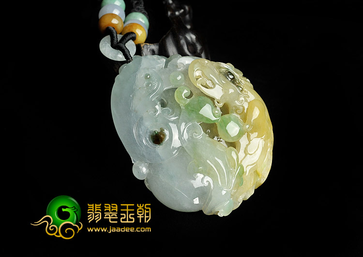 冰种三彩缅甸翡翠A货福禄寿挂件