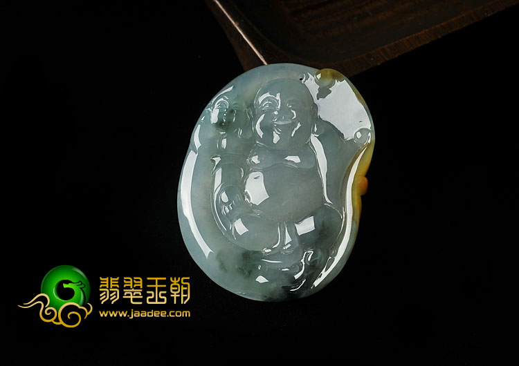 冰种三彩缅甸翡翠A货玉佛挂件