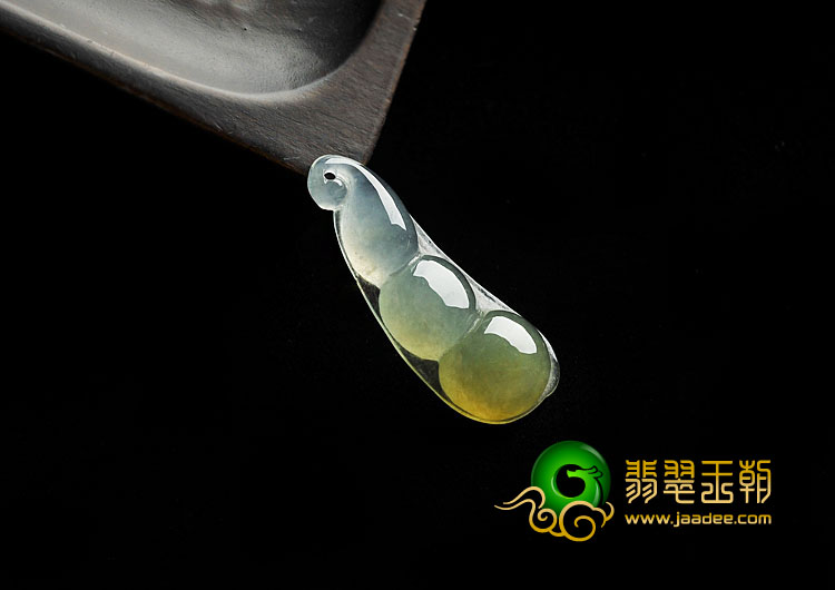 冰种黄翡缅甸翡翠A货豆子挂件