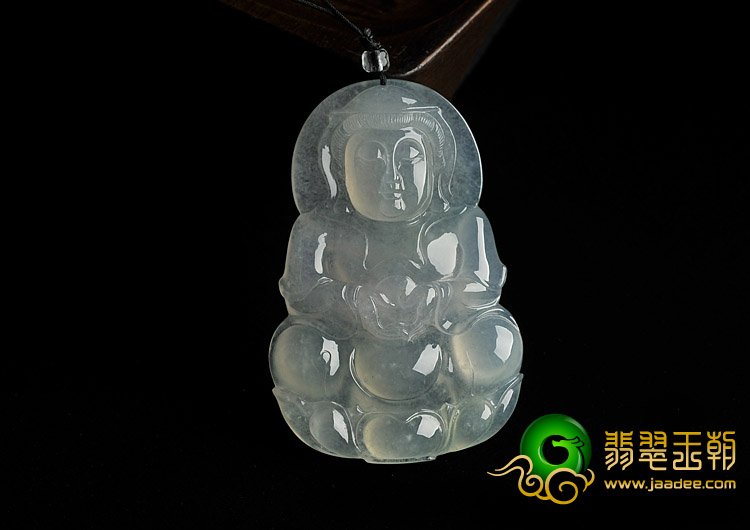 冰种晴水缅甸翡翠A货观音挂件