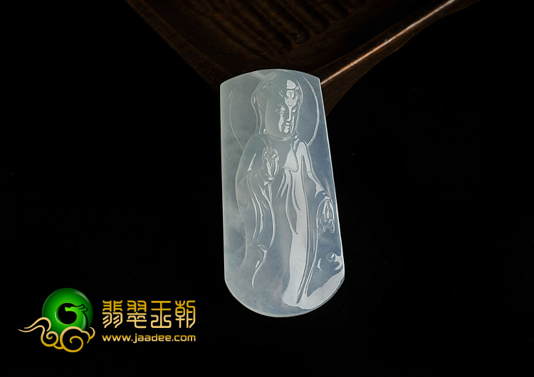 冰种晴水缅甸翡翠A货观音挂件