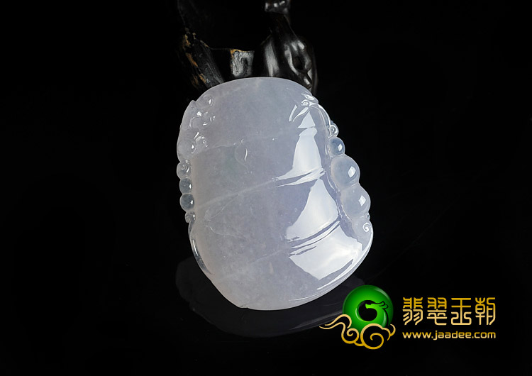 冰种淡春带彩缅甸翡翠A货节节高挂件