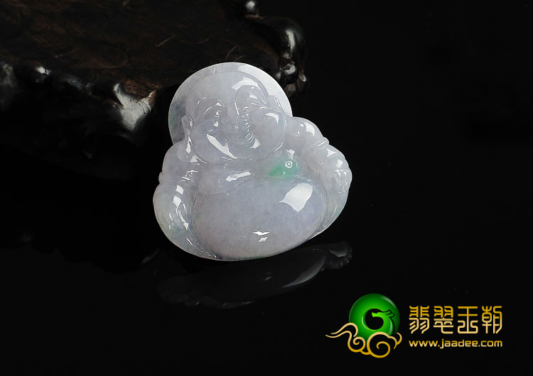 糯冰种春带彩缅甸翡翠A货玉佛挂件