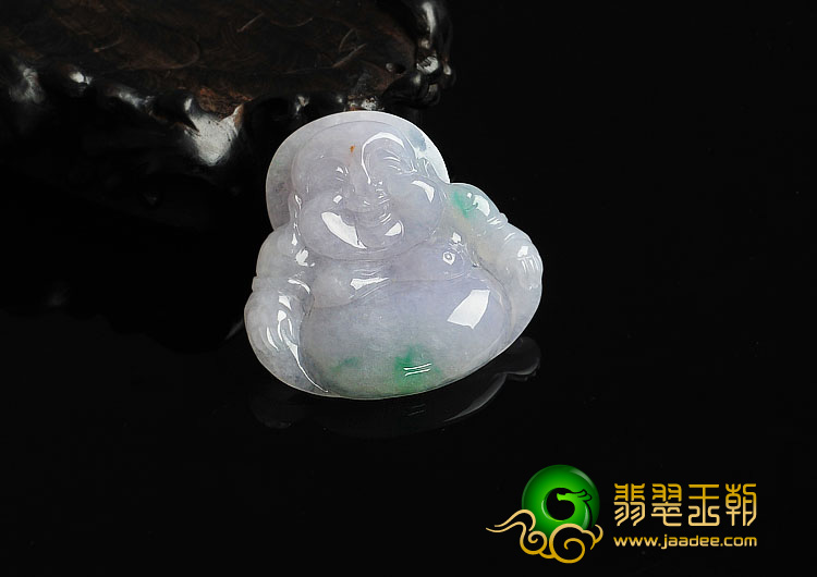 糯冰种春带彩缅甸翡翠A货玉佛挂件