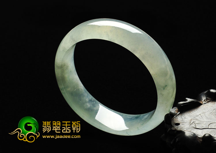 冰种晴水略飘花缅甸翡翠A货手镯（58.3mm）