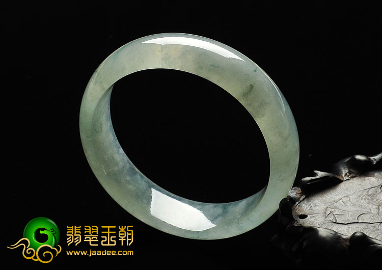 冰种晴水略飘花缅甸翡翠A货手镯（58.3mm）