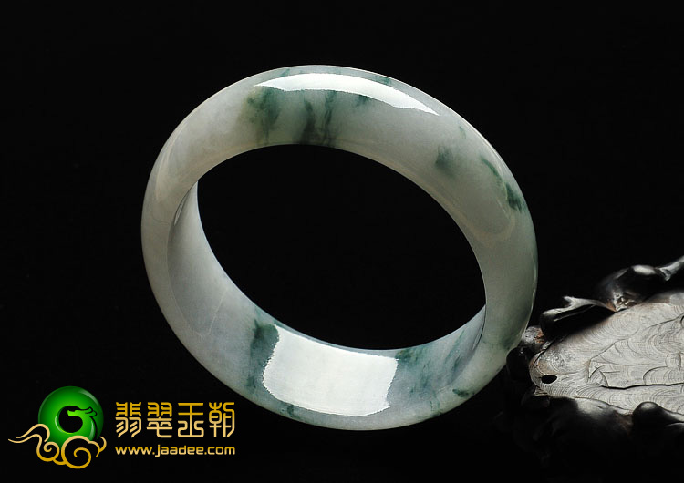 糯冰种飘花缅甸翡翠A货手镯（58.3mm）