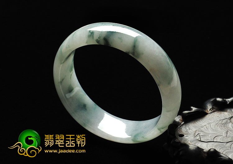 糯冰种飘花缅甸翡翠A货手镯（58.2mm）
