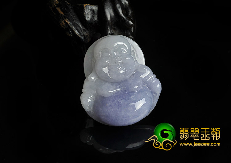 糯冰种紫罗兰缅甸翡翠A货玉佛挂件