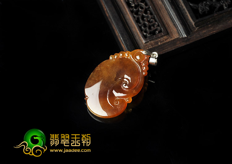 冰种褐红翡缅甸翡翠A货如意挂件