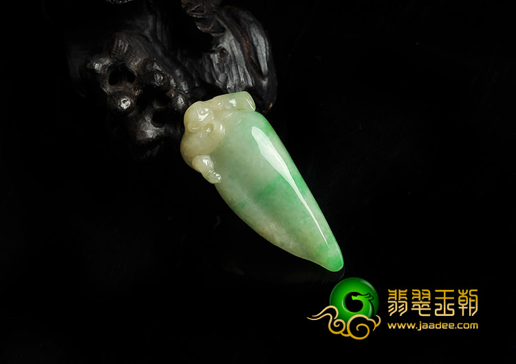 糯冰种黄加绿缅甸翡翠A货福瓜挂件