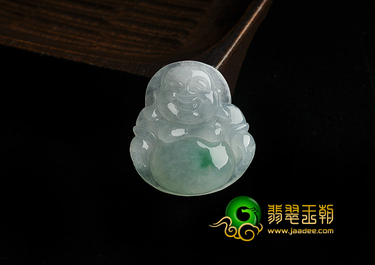 冰种飘翠缅甸翡翠A货玉佛挂件