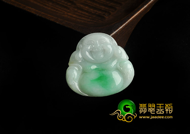 糯冰种飘翠缅甸翡翠A货玉佛挂件