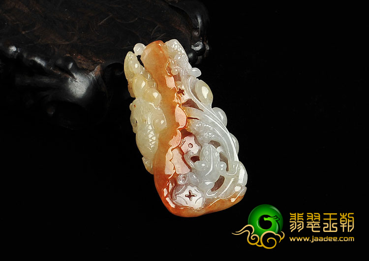 糯冰种红黄翡缅甸翡翠A货连年进财挂件