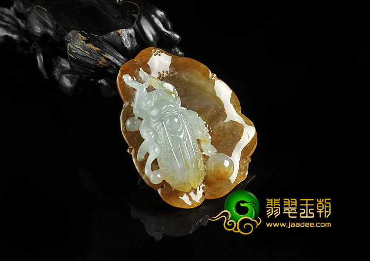 冰种褐黄翡缅甸翡翠A货一夜成名挂件