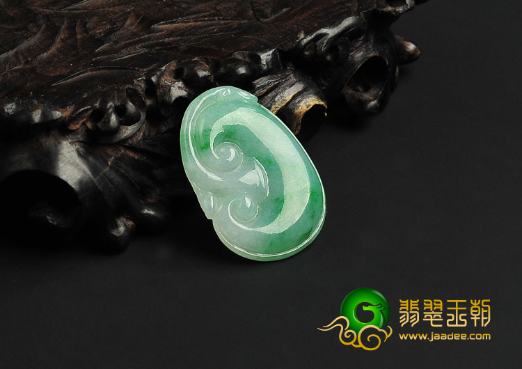 糯冰种飘翠缅甸翡翠A货如意挂件