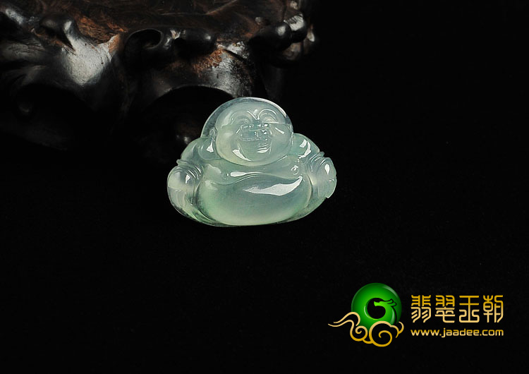 冰种绿晴水缅甸翡翠A货玉佛挂件