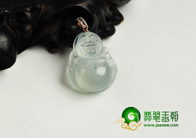 冰种晴水缅甸翡翠A货玉佛挂件