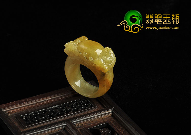 冰种黄翡缅甸翡翠A货指环