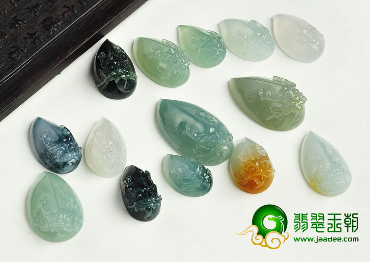 冰种晴水缅甸翡翠A货龙头戒面（一批走）