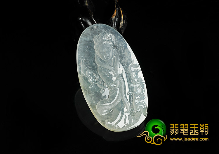 冰玻种淡晴水缅甸翡翠A货踏雪寻梅挂件
