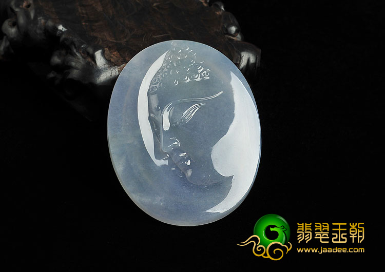 冰种晴水缅甸翡翠A货释迦牟尼挂件