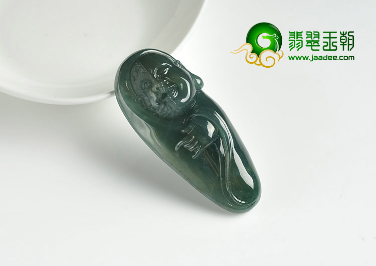 冰种蓝水缅甸翡翠A货一念之差挂件