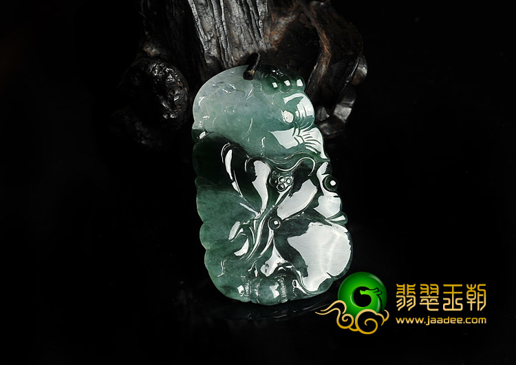 冰种飘花缅甸翡翠A货年年有余挂件