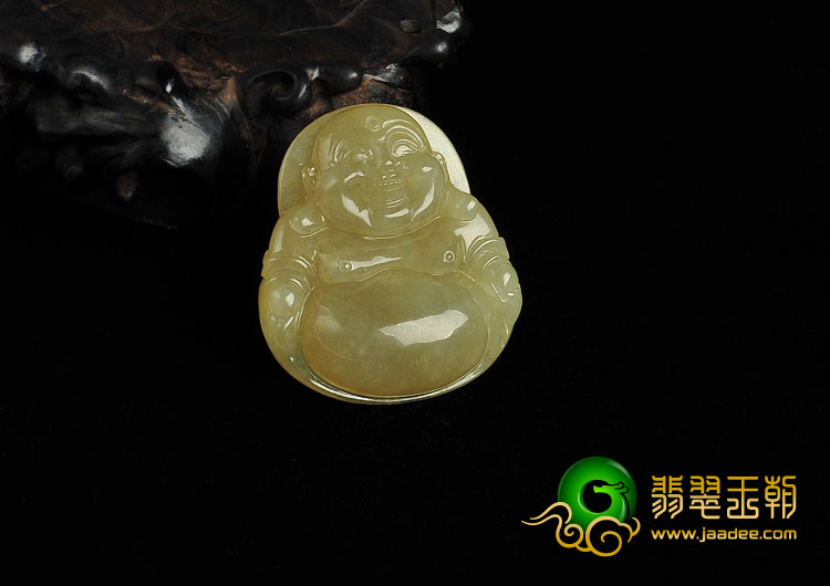冰种黄翡缅甸翡翠A货玉佛挂件
