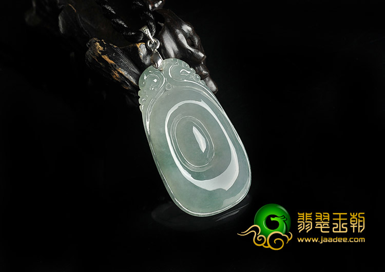 冰种晴水缅甸翡翠A货福在眼前挂件